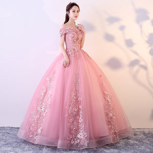 Red Pink Quinceanera Dresses Off The Shoulder Appliques Beading